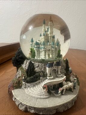 Vintage Disney Cinderella Castle "So This Is Love" musical snow globe